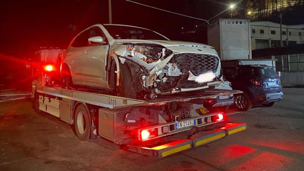 L'auto che ha investito il carabiniere a Cogne