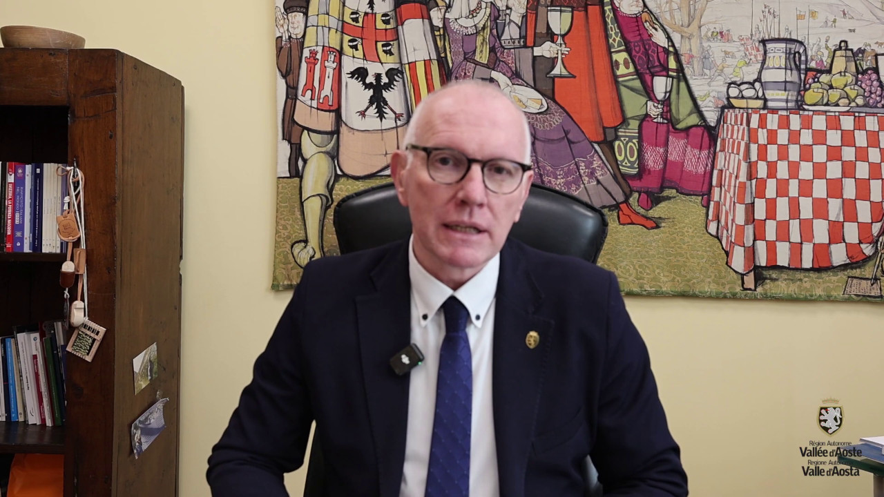 Renzo Testolin nel video del messaggio di fine anno 2025