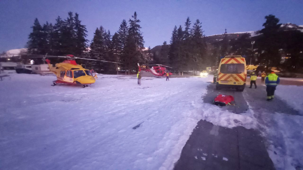 L'elicottero del Soccorso alpino valdostano a Crans-Montana
