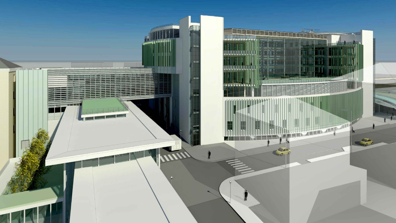 Il rendering del nuovo ospedale regionale