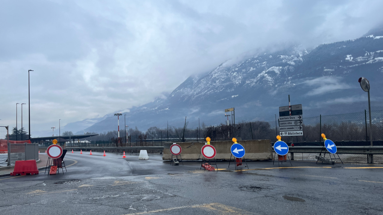 L'incrocio tra via Berthet e via Page al quartiere Dora ad Aosta