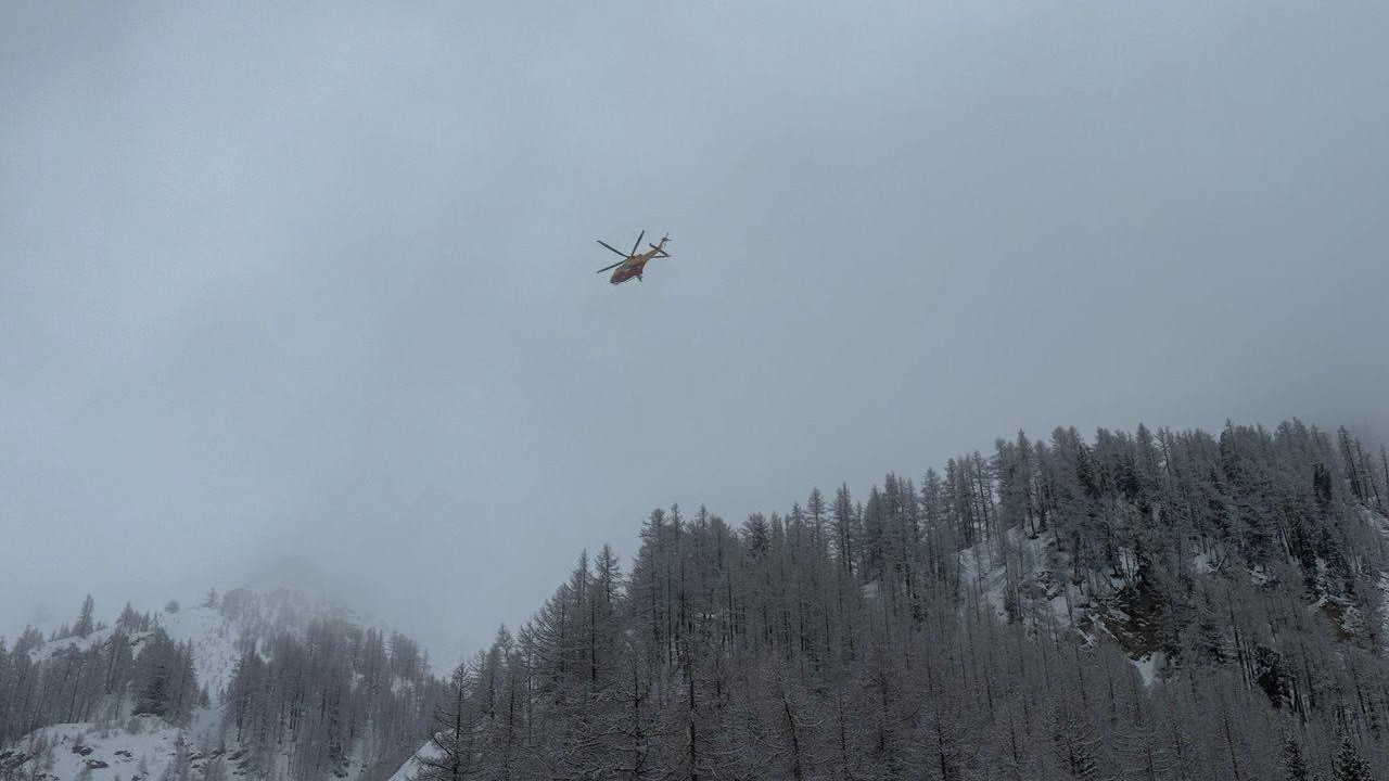 L'intervento di soccorso in Val Veny