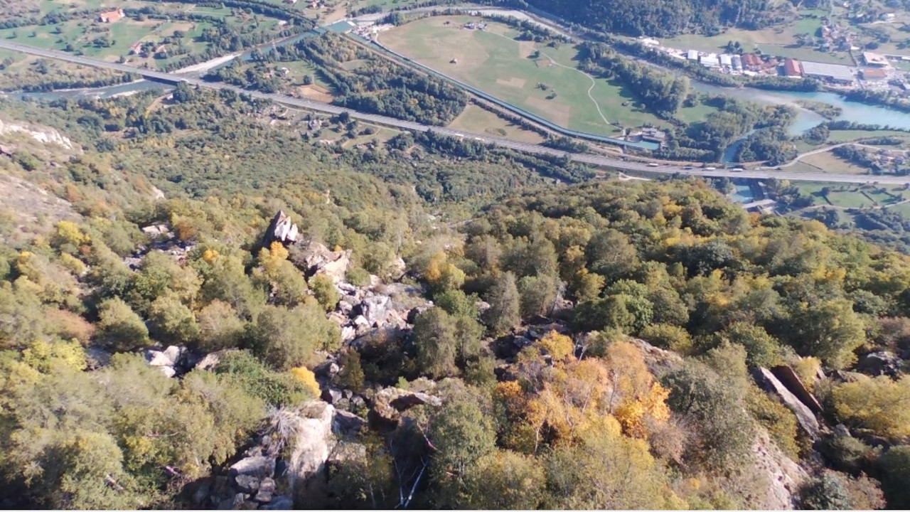 La zona a rischio dal punto di vista della frana