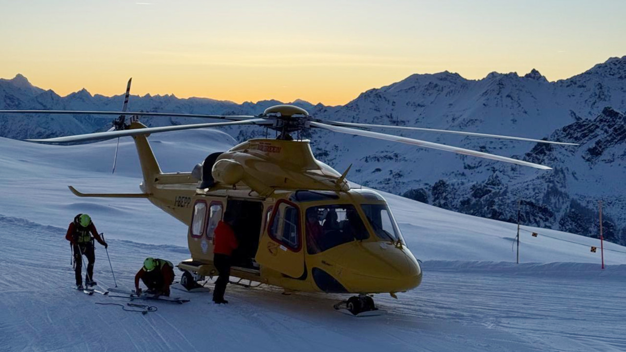 L'elicottero del Soccorso alpino valdostano