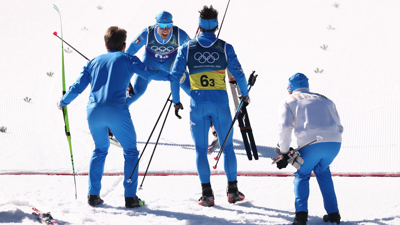 BRONZO NEL FONDO E ARGENTO NELLO SNOWBOARD: VALDOSTANI SUL PODIO OLIMPICO 1 L'arrivo di Federico Pellegrino alla fine della staffetta olimpica di sci nordico