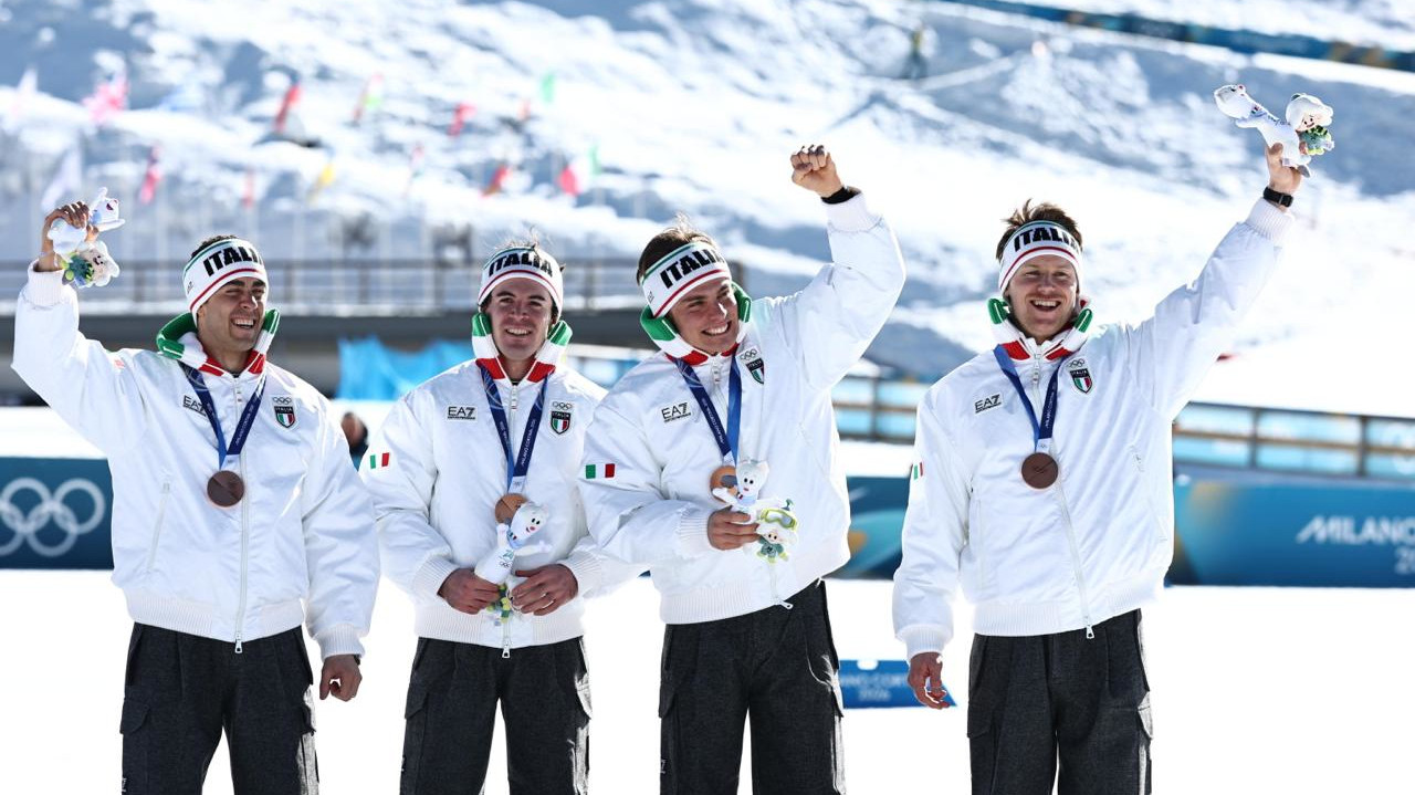 La staffetta azzurra di sci nordico, bronzo alle Olimpiadi