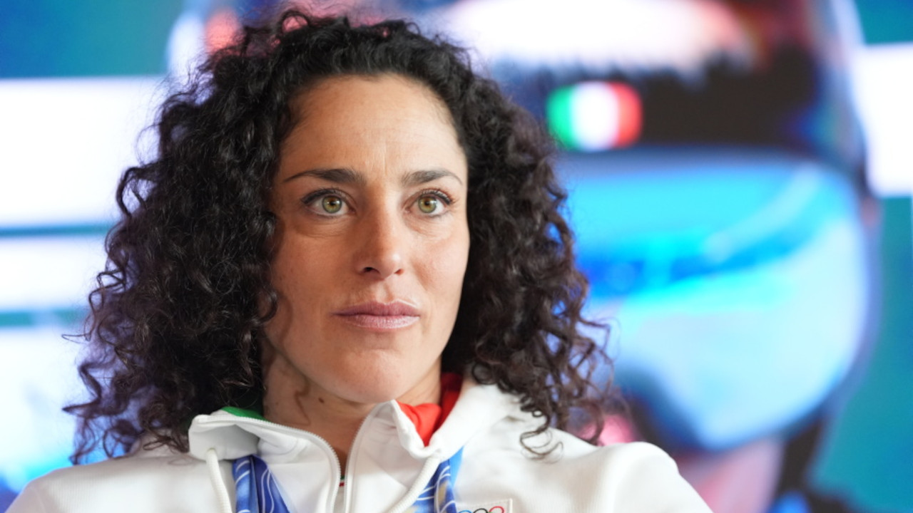 Federica Brignone durante la conferenza stampa a casa Italia
