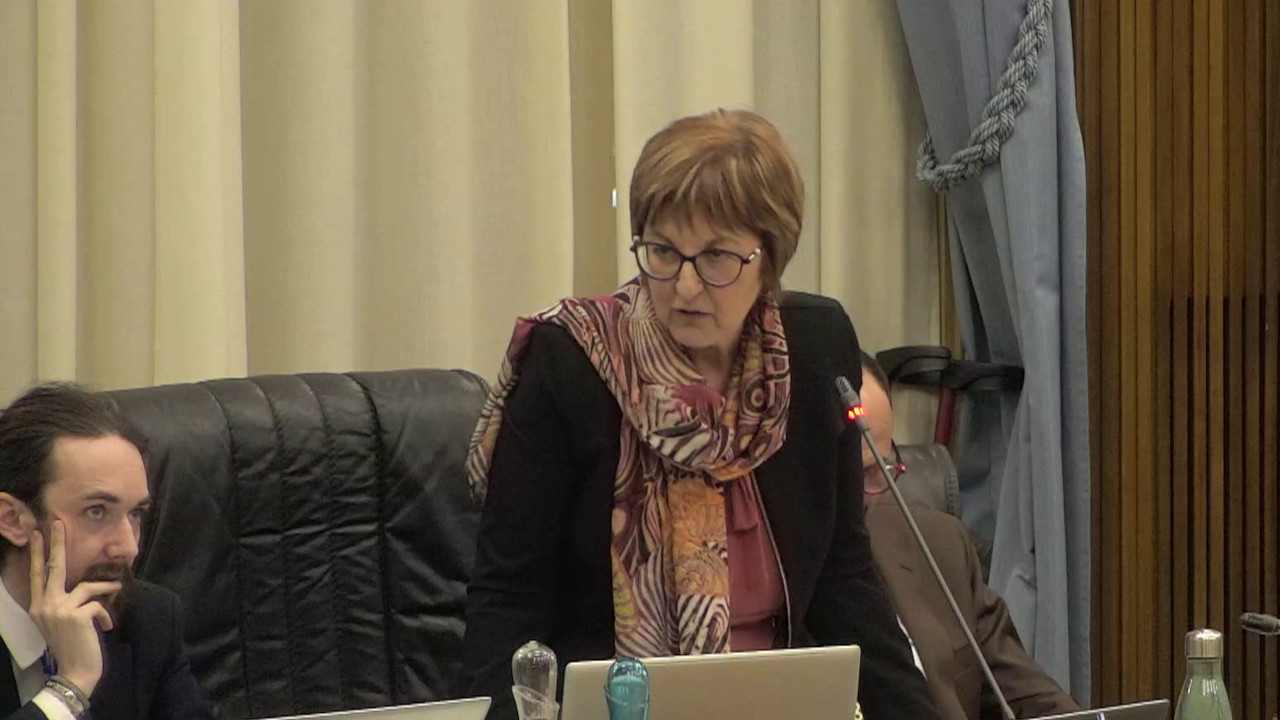 CIME BIANCHE, SCONTRO SUL DOCFAP: IL PROGETTO FUNIVIARIO DIVIDE CONSIGLIO E COMITATO 1 Chiara Minelli in Aula durante la discussione sul Docfap di Cime bianche