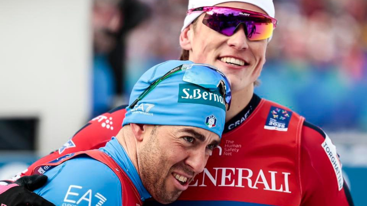 Federico Pellegrino con Johannes Klaebo