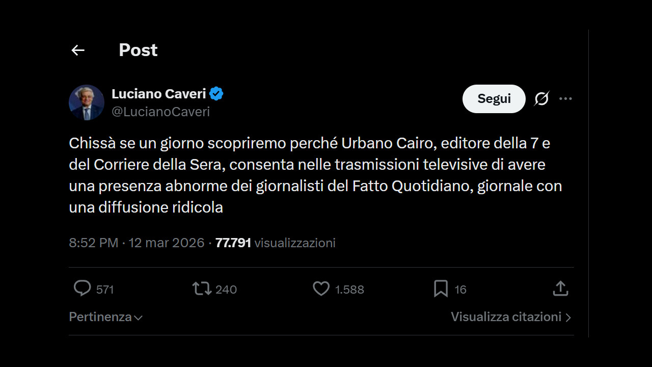HOMEPAGE 4 Il tweet di Luciano Caveri