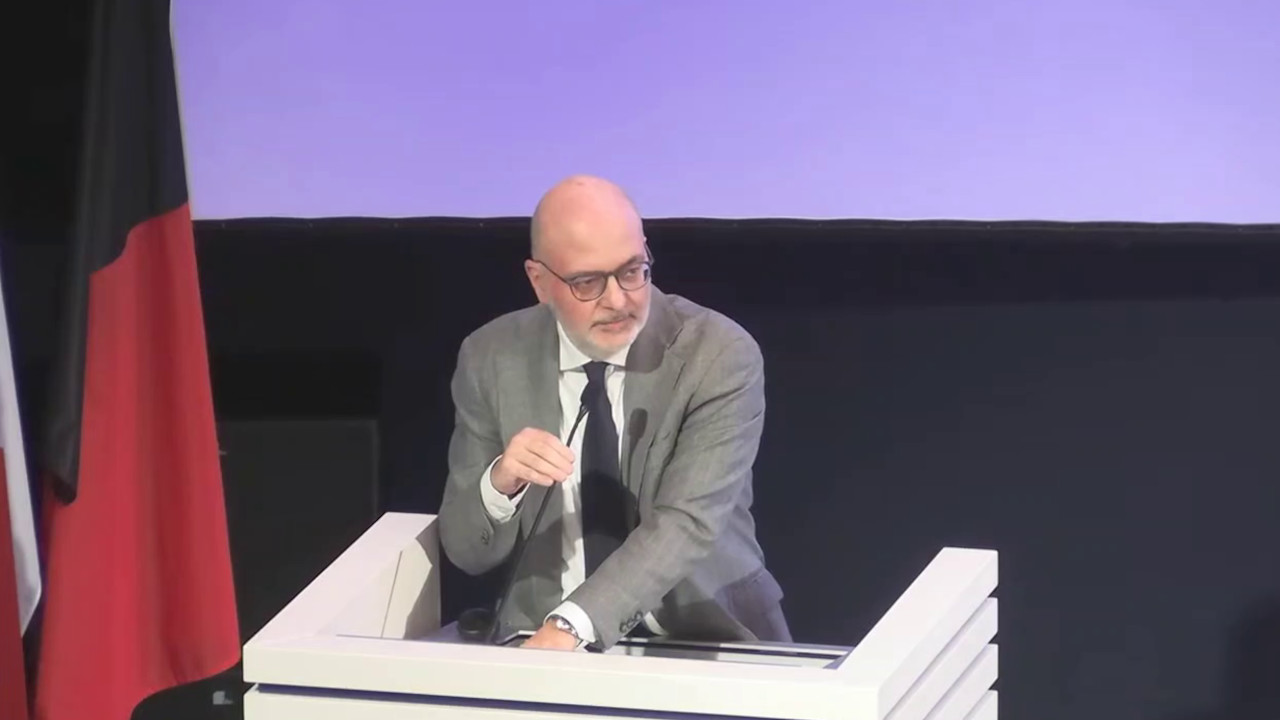 Giuseppe Marra, presidente del Tribunale di Aosta, all'incontro sul referendum