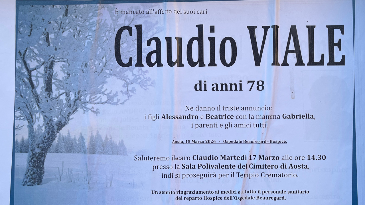 Il necrologio di Claudio Viale
