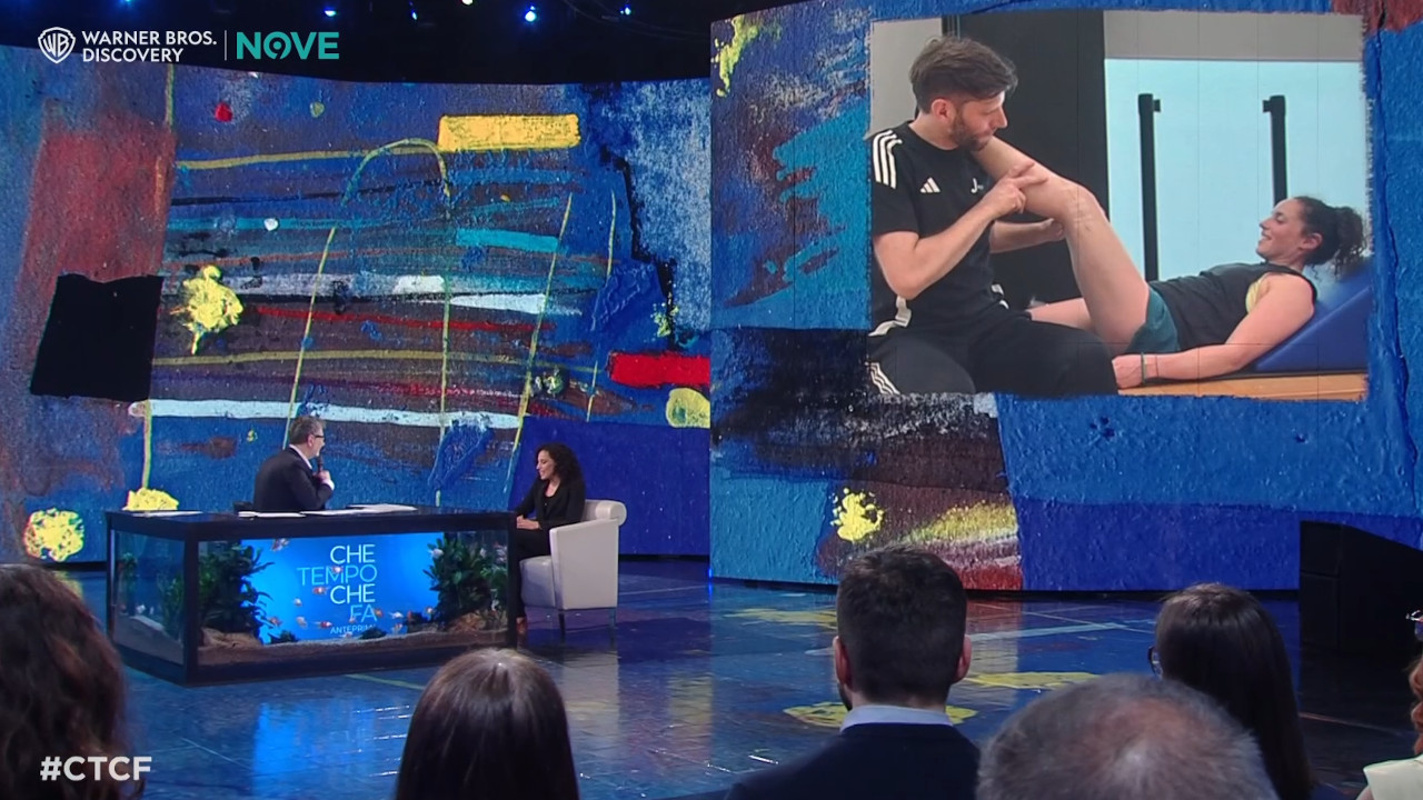 Lo studio di 'Che tempo che fa' durante l'intervista a Federica Brignone