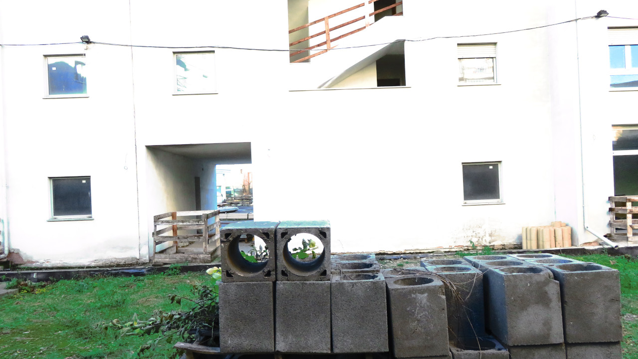 Un dettaglio del cantiere del Centro Brocherel di Aosta