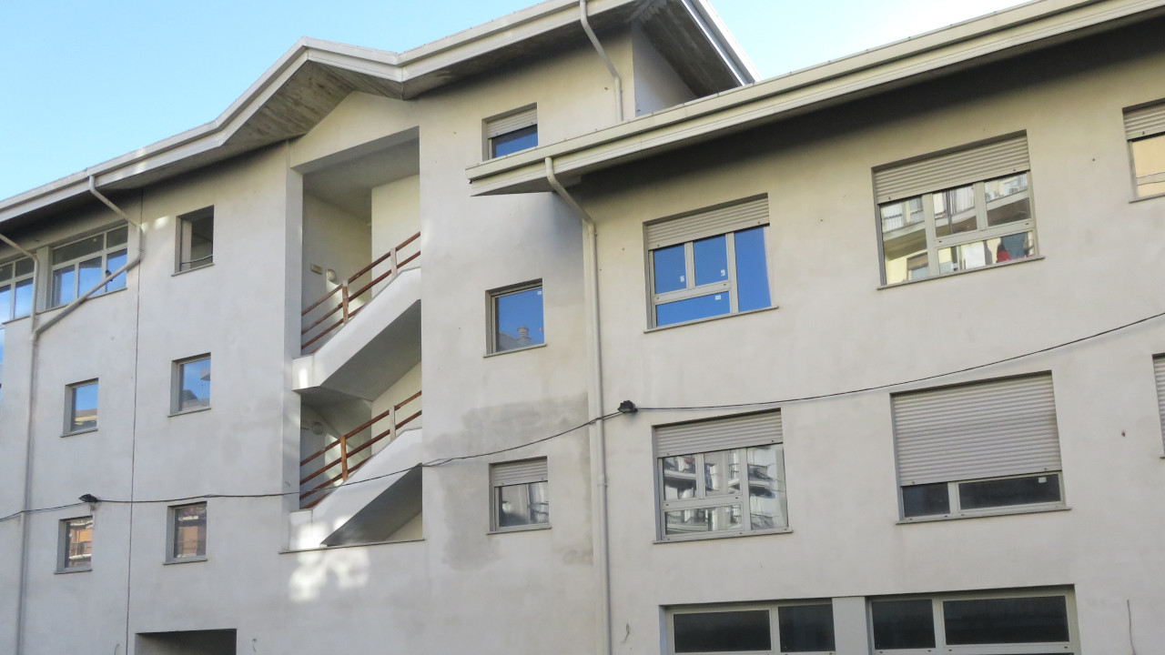 Un dettaglio del cantiere del Centro Brocherel di Aosta