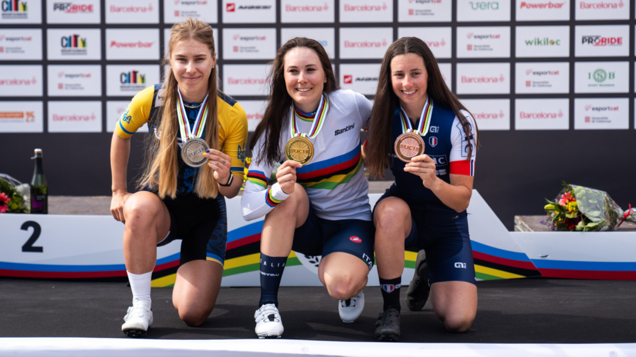 Mariia Sukhopalova, Gaia Tormena e Margaux Borrelly sul podio di Barcellona