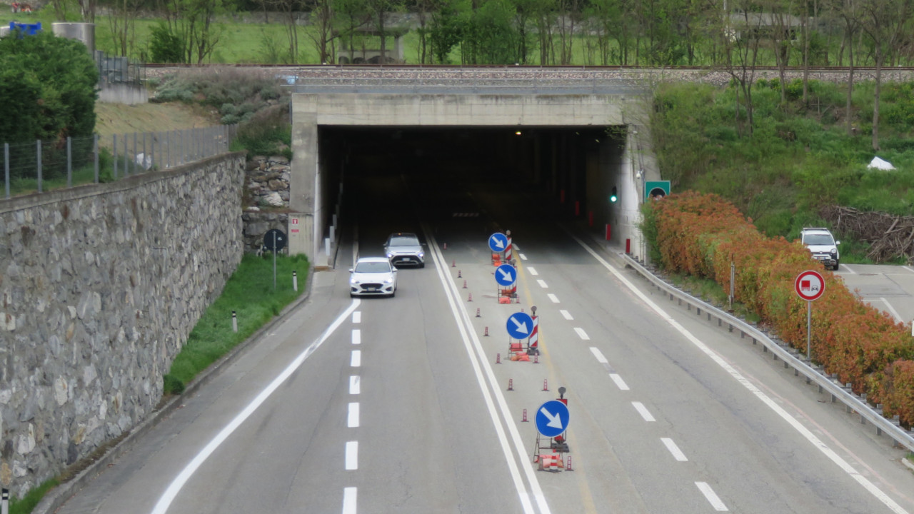 L'ingresso della galleria di Sorreley a Quart