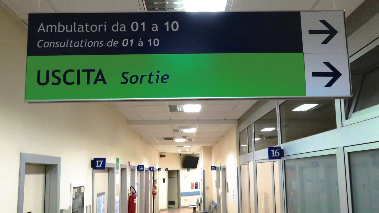 La zona degli ambulatori all'ospedale 'Parini' di Aosta