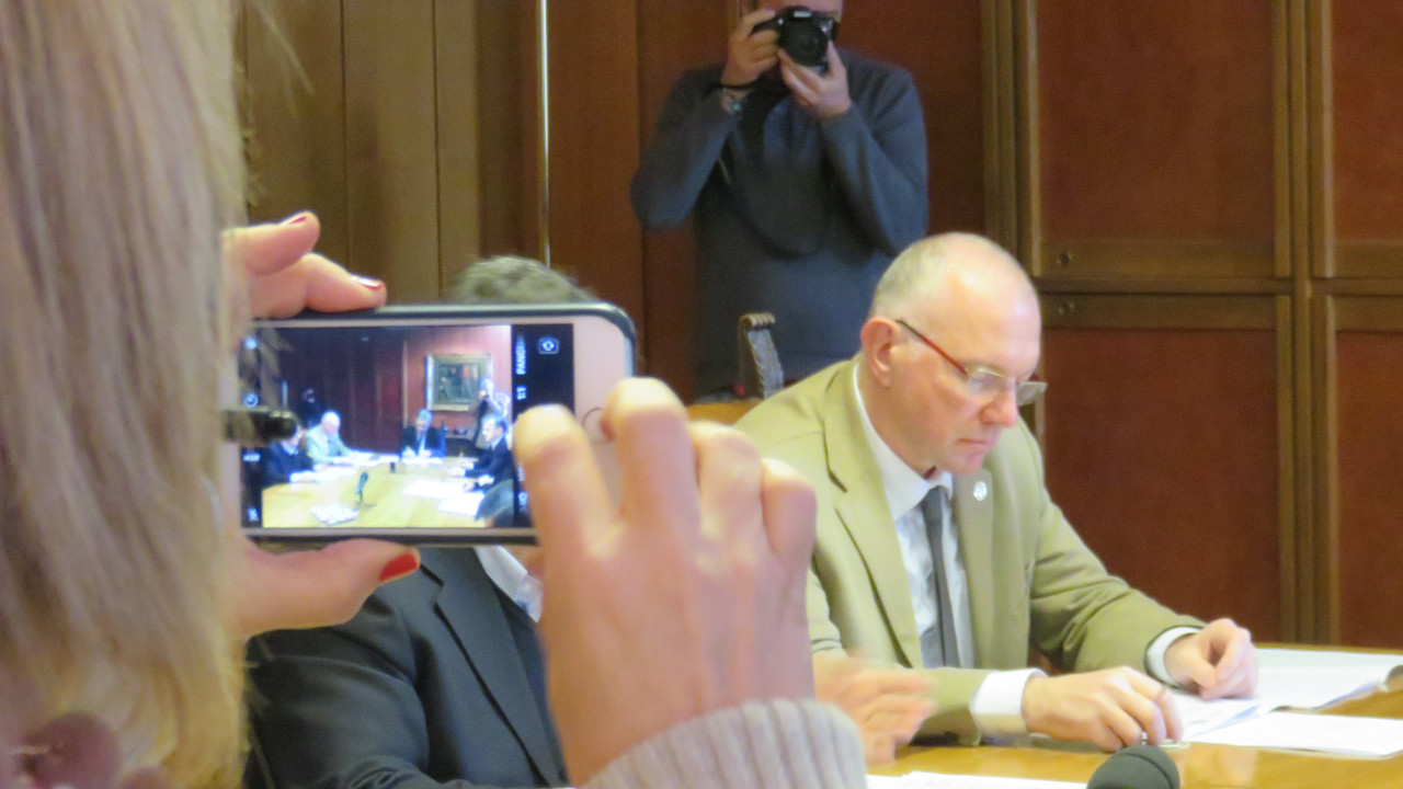 Renzo Testolin nel dicembre 2018, quando rientrò nell'Esecutivo regionale