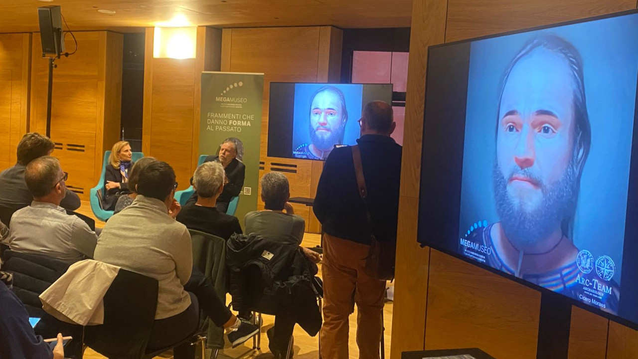 La presentazione della ricostruzione del volto dell’uomo dell’età del rame