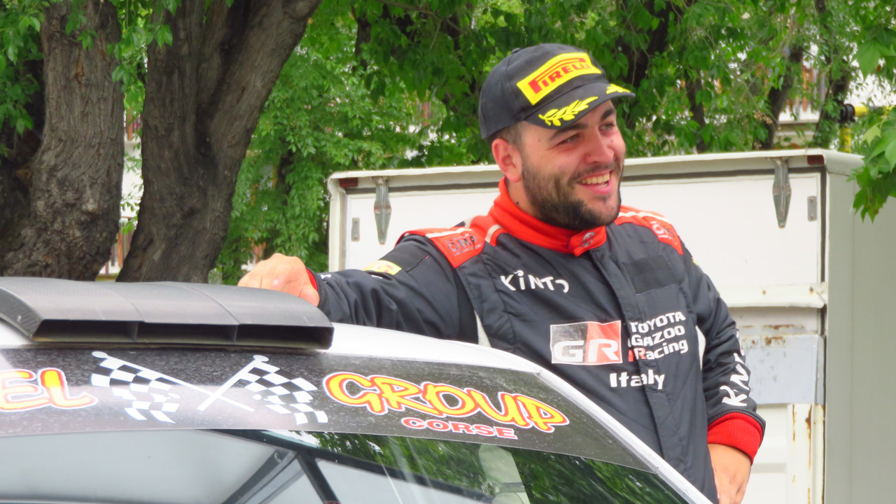 Thomas Paperini all'arrivo del 47° Rally della Valle d'Aosta