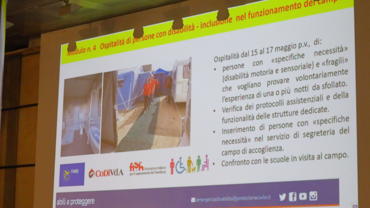 Il modulo di esercitazione dedicato all'accoglienza dei disabili