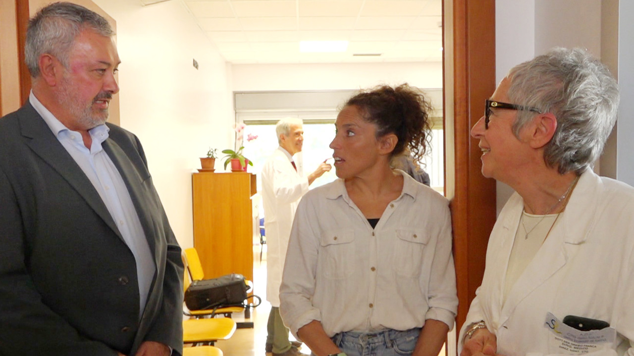 Federica Brignone al Cto di Torino, durante l'inaugurazione del nuovo reparto