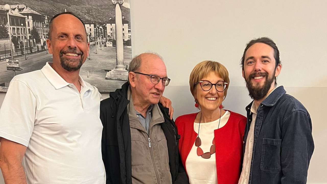 I consiglieri regionali di AVS - Rete Civica VdA Eugenio Torrione, Chiara Minelli ed il confermato Andrea Campotaro insieme al coordinatore Elio Riccarand