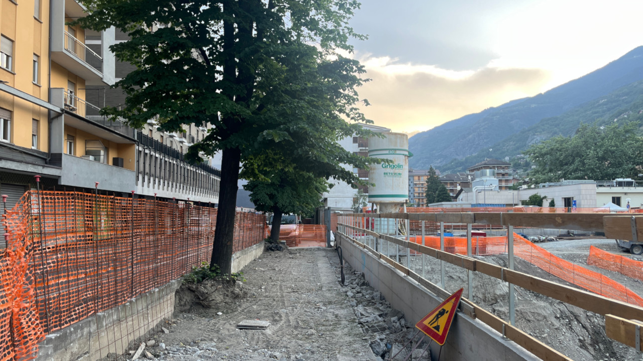 DUE TIGLI ABBATTUTI IN CORSO SAINT-MARTIN PER FAR POSTO ALLA GRU DELL'OSPEDALE "PARINI" 1 Il marciapiede in corso Saint-Martin de Corléans con i tigli danneggiati