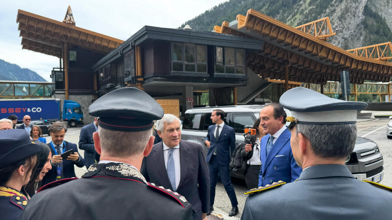 Antonio Tajani con Alberto Cirio al Traforo del Monte Bianco
