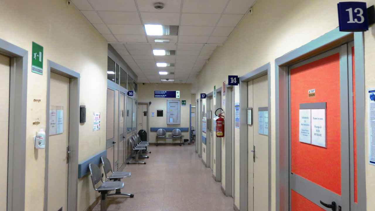 La zona degli ambulatori dell'ospedale 'Parini' di Aosta