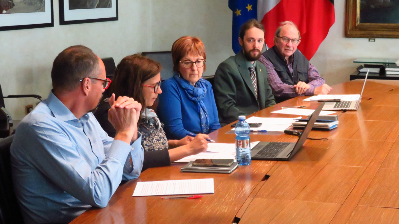 I consiglieri regionali e comunali di AVS - Rete Civica VdA ed il coordinatore Elio Riccarand