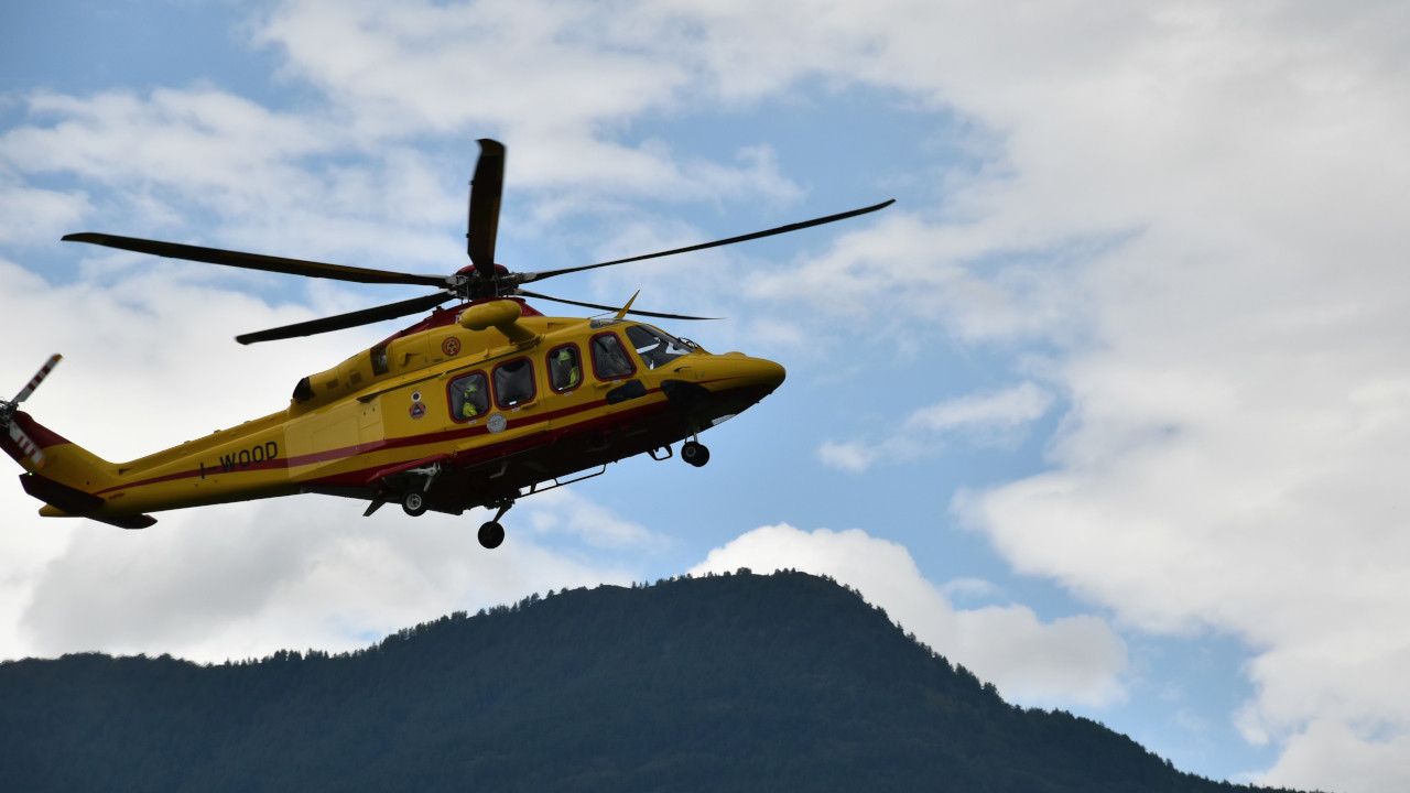 L'elicottero del Soccorso alpino valdostano