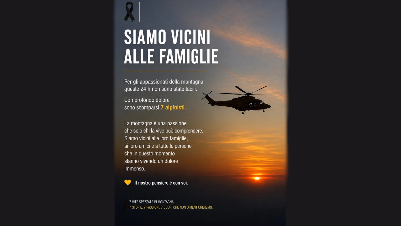 SETTE ALPINISTI MORTI IN 24 ORE TRA GRAN PARADISO, CERVINO E MONTE BIANCO 3 Il messaggio di cordoglio pubblicato dal Soccorso alpino valdostano