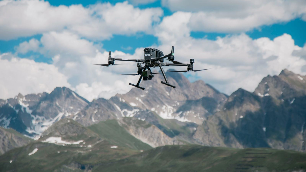 Il drone utilizzato per il monitoraggio al Traforo del Monte Bianco