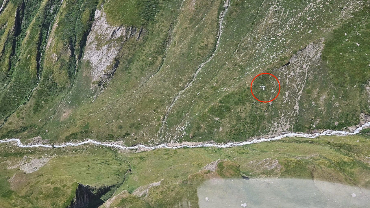 L'aereo precipitato nelle vicinanze del rifugio Frassati