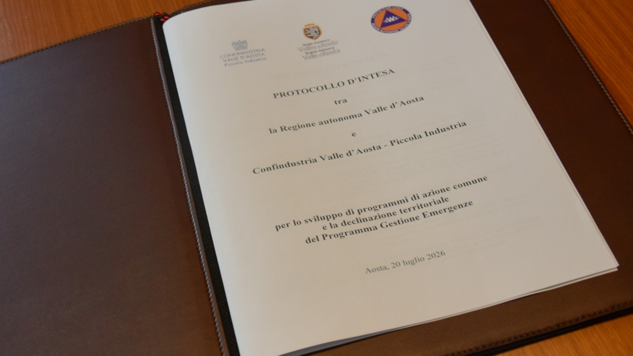 La copertina dell'accordo sul PGE tra Regione e Confindustria